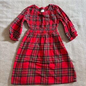 Old Navy Red Plaid Smocked 3/4-Sleeve Girls' Dress 10/12